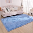 thumbnail image 5 of YJ.GWL Fluffy Soft Carpet Area Rugs Shag Rug for Living Room Bedroom Floor Mat, 3'x5',Sky Blue, 5 of 6