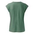 thumbnail image 4 of YEJIMAN Short Sleeve T-shirt, Green Button Down Shirt Women, Short Sleeves V Neck Plain Color Soft Loose Fitting Summer T Shirts Women,, 4 of 5