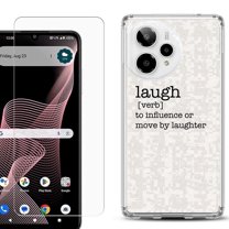 Phone Case for Cricket Icon Plus 2026, with Screen Protector, by OneToughShield - Dictionary/Laugh