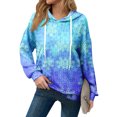 thumbnail image 3 of Hoodies For Women Oversized Winter Cute Sweatshirts Pullover Trendy Fall Clothes, Christmas Print Lightweight Design without Pockets for Comfortable Fall Winter Wear,Royal Blue,L, 3 of 6