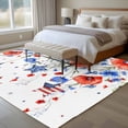 thumbnail image 5 of 4th of July 5'x8' Area Rug for Living Room, Red Blue Floral Independence Day Stars Butterflies Washable Non-Slip Rugs for Bedroom Nursery Dining Room, Low-Pile Kitchen Carpet Large Entryway Rugs, 5 of 9