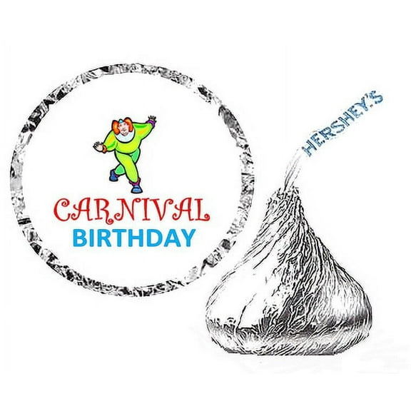 216 Carnival Birthday Party Favor Hershey's Kisses Stickers / Labels