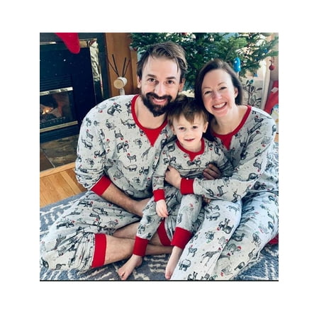

Thaisu Holiday Matching Family Christmas Pajamas Kids Unisex Sleepwear Set