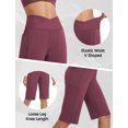 thumbnail image 4 of BALEAF Women's Bermuda Long Shorts 14" Knee Length Capri Pants High Waisted Athletic Shorts with Pockets Summer Casual Wine Red 3XL, 4 of 7