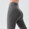 thumbnail image 3 of Girls' Cross High-Waisted Flare Leggings Stretch Bell-Bottom Pants for Dance Yoga Gray M, 3 of 4