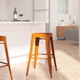 thumbnail image 3 of Merrick Lane Stackable Backless Bar Height Stool, Distressed Orange, 3 of 8