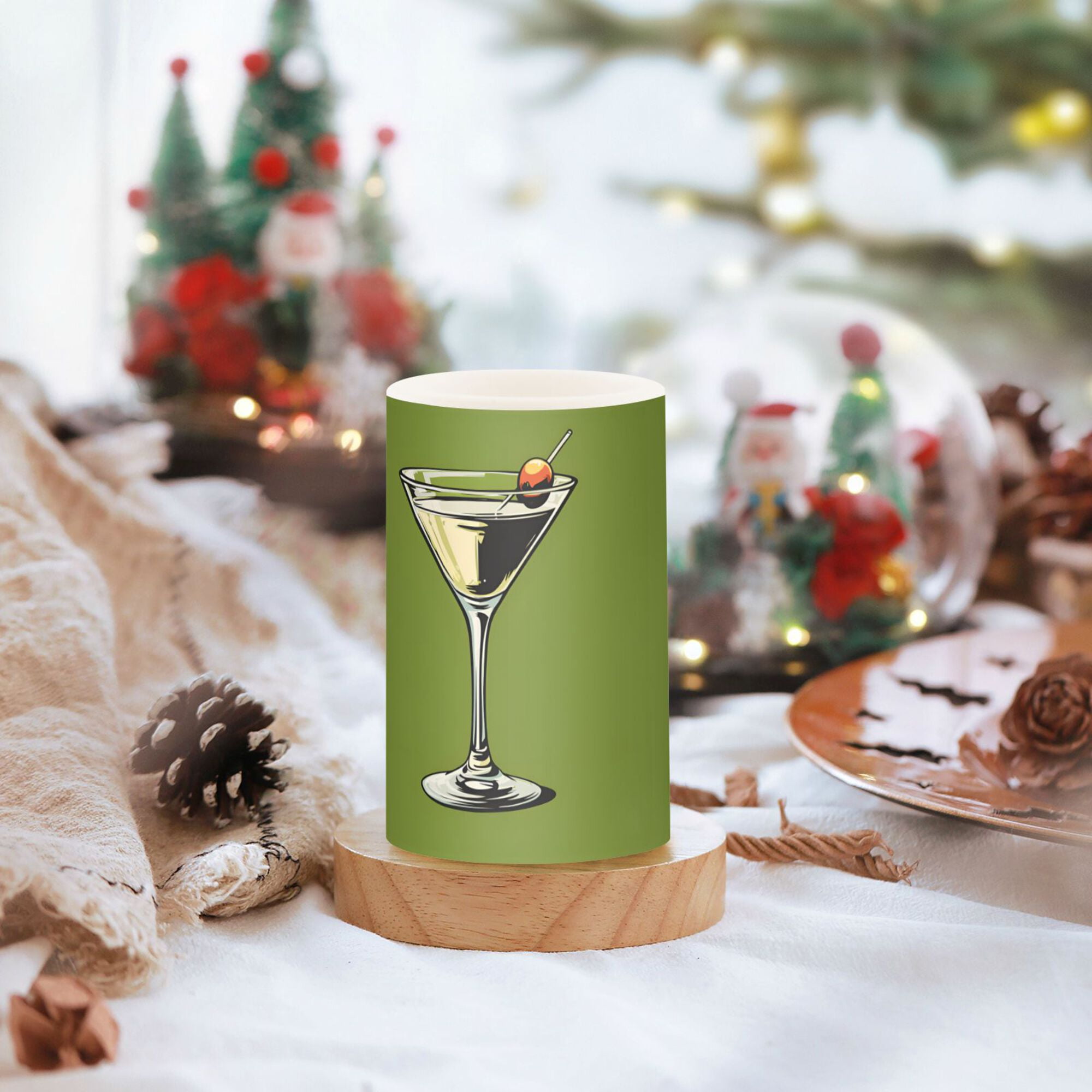 Yayeee Flameless Candles with Remote Flickering Battery Operated Multi Color Changing, Light Black Martini