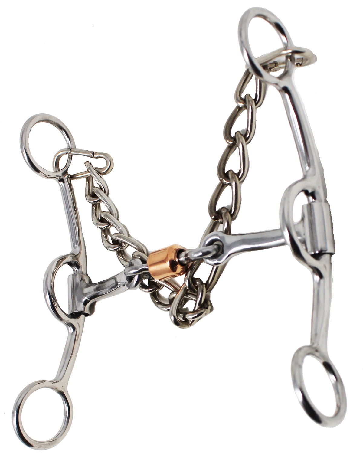 Horse Stainless Steel Western 53/4" Jointed Snaffle Bit Copper Roller 35616D