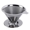 thumbnail image 5 of Reusable Coffee Filter Holder Double Layer Stainless Steel Coffee Tea Strainer Coffee Accessories Coffee Making Tool (With base), 5 of 7