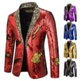 thumbnail image 2 of Traje pequeño de lentejuelas de dos colores de primavera, traje de escenario, traje de DJ cantante de discoteca para hombre, 2 of 5