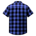 thumbnail image 5 of BUIGTTKLOP Mens Button down Shirt Plaid Short Sleeve Shirts Collared Casual Summer Beach Shirts with Chest Pocket, 5 of 6