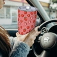 thumbnail image 6 of Haiem Red Strawberry Printed 20oz Straight Skinny Car Cups With Insulated Cup Sleeve Portable Handle, Sports Travel Coffee Mug, Stainless Steel, Insulated-Without Straw, 6 of 8