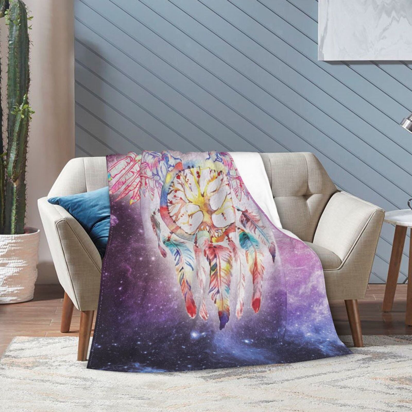 Feather Dreamcatcher Blanket Print Soft Warm Throw Blanket for Kid