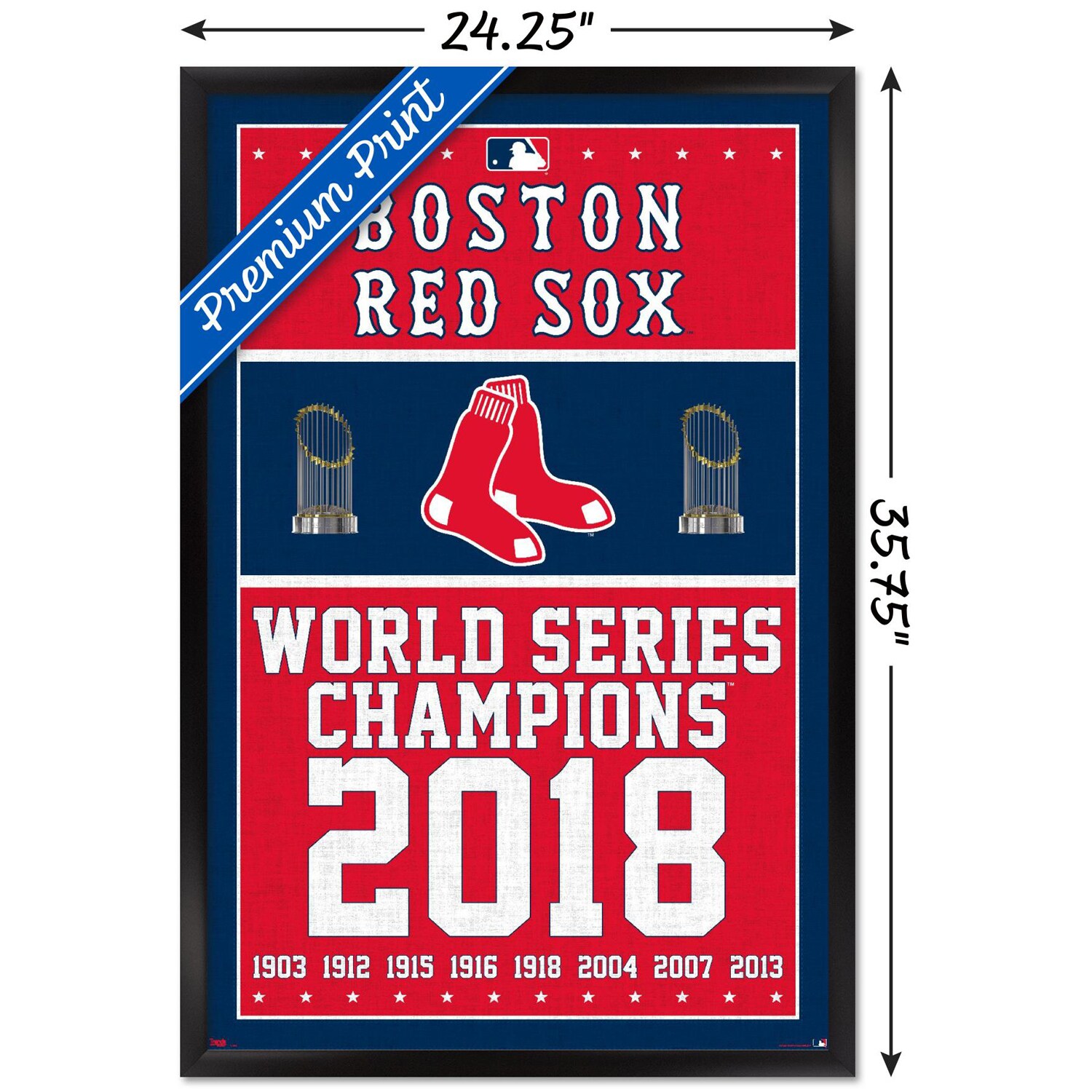 MLB Boston Red Sox - Champions 18 Wall Poster, 22.375" x 34", Framed