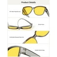 thumbnail image 6 of TINHAO Night Vision Driving Glasses Fit Over Eyeglasses for Men Women, Square Polarized Nighttime Glasses Yellow Lens, 6 of 7