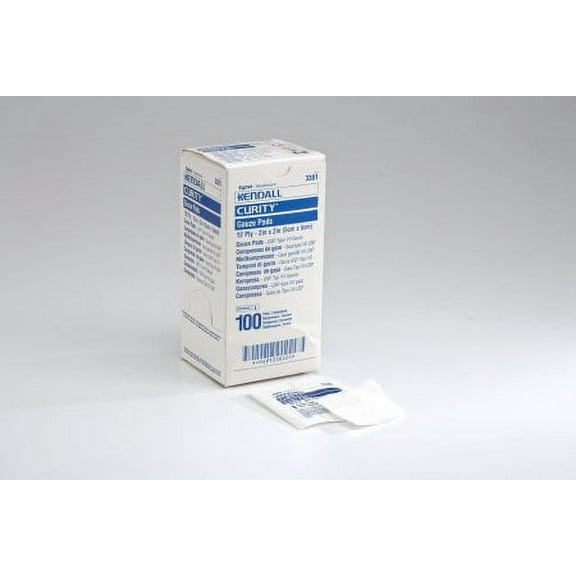 Curity Gauze Sponge, 12-Ply 2 X 2 Inch Square, Sterile, Box of 100