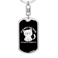 thumbnail image 5 of Not Cat Hair  Stainless Steel or 18k Gold Premium Swivel Dog Tag Keychain, 5 of 16