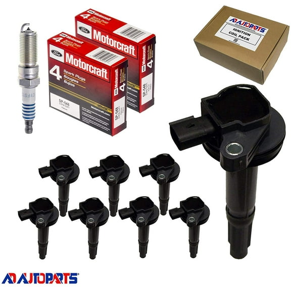Set of 8 AD Auto Parts Ignition Coils   8 OEM SP548 Platinum Spark Plugs