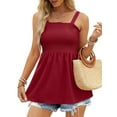thumbnail image 1 of Lucakuins - Camisola informal de verano para mujer, a la moda, de color sólido, sin mangas, con pliegues Lucakuins  moda, 1 of 5