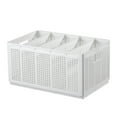 thumbnail image 2 of Foldable Storage Box Organizer ABS Plastic Closet Organizer with Divided Compartments Stackable Wardrobe Storage Basket for Clothes & Accessories White 4 Size Options (S M L XL), 2 of 7