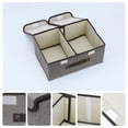 thumbnail image 2 of Unique Bargains Collapsible Storage Bin Basket with Handle for Shelves Organization Grey, 2 of 8