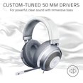 thumbnail image 2 of Razer Kraken Gaming Headset: Lightweight Aluminum Frame - Retractable Noise Isolating Microphone - For PC, PS4, PS5, Switch, Xbox One, Xbox Series X & S, Mobile - 3.5 mm Headphone Jack - Mercury White, 2 of 6