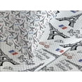 thumbnail image 4 of Ambesonne Eiffel Quilted Bedspread Set 3 Pcs, French Doodle Art, King Size, Blue Black Red, 4 of 5