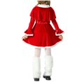 thumbnail image 5 of NAISIBABY Girls Velvet Dress, Long Sleeve Funny Christmas Casual Party Dress Red 9-11T, 5 of 6