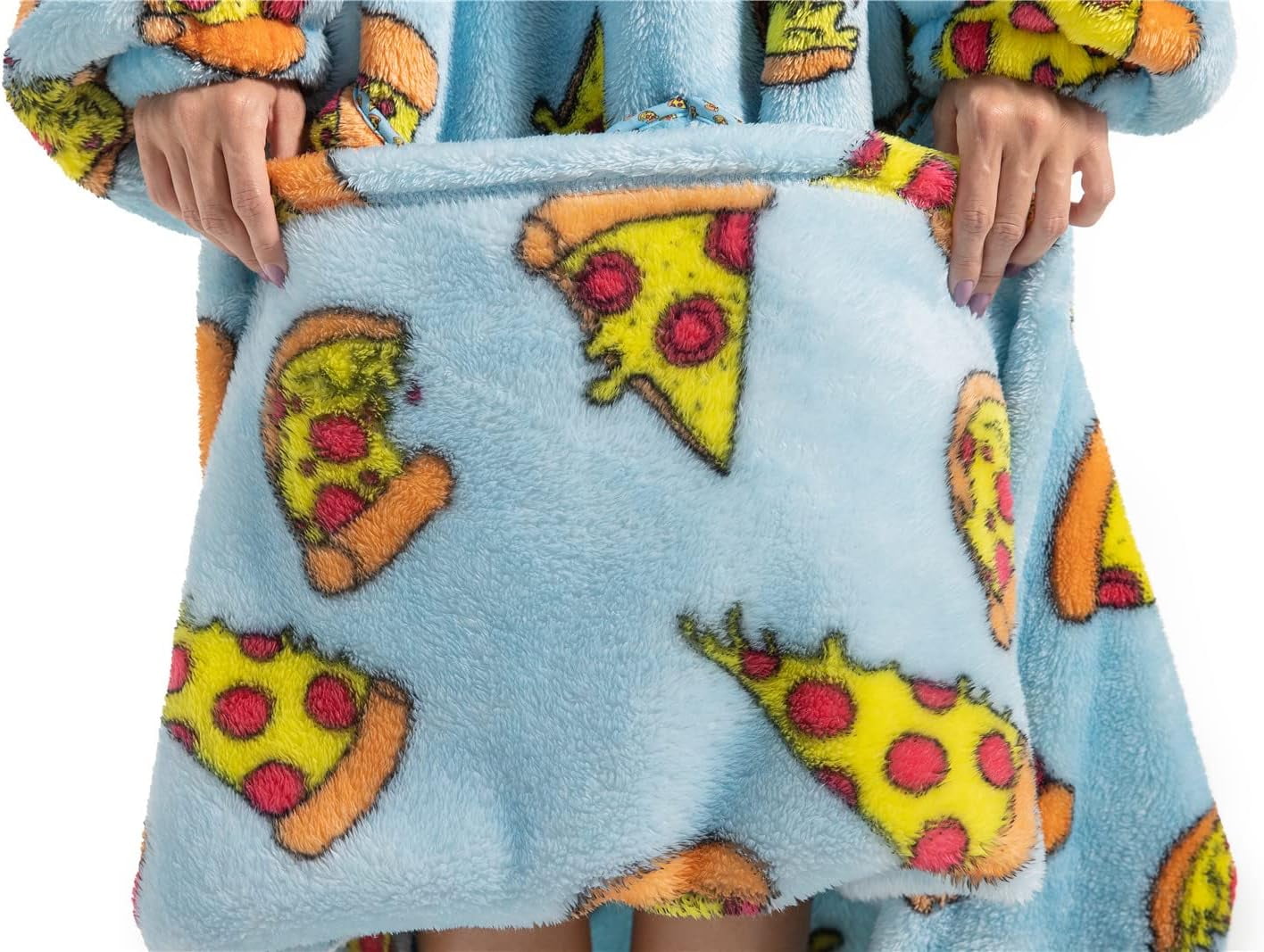 Oversized Blanket Hoodie,Adult Snuggle Fleece Wearable Blanket Fluffy Giant Hooded Sweatshirt