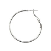 Time and Tru Adult Womens Silver Tone Hammered Metal Hoop Earring