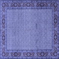 thumbnail image 1 of Ahgly Company Machine Washable Indoor Square Persian Blue Traditional Area Rugs, 8' Square, 1 of 4