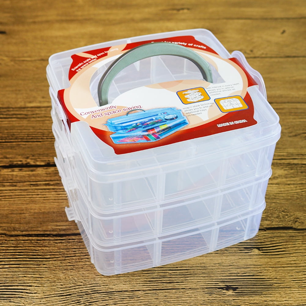 NZND 3 Tier Plastic Organizer Storage Jewelry Case Container Holder