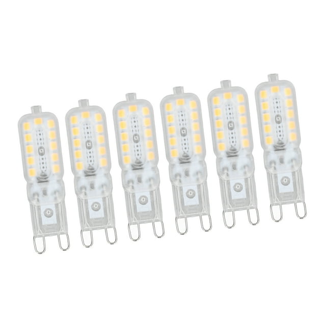 6 UDS G9 Bombilla Lideró 5W Cubierta Transparente Regulable 22 Luz Bombilla para Luz de Mesa de Pared de Techo