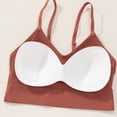 thumbnail image 4 of Delconic Seamless Ribbed Knit Bralette with Adjustable Straps for Women Soft Stretch Pullover Crop Tank Top Underwear Red 38, 4 of 6