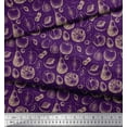 thumbnail image 2 of Soimoi Purple Velvet Fabric Mix Fruits Print Fabric by the Yard 58 Inch Wide, 2 of 3