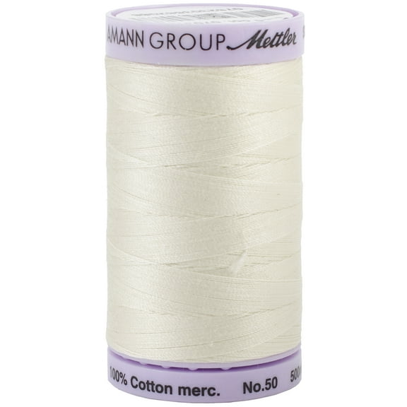 Mettler Silk Finish Cotton Thread 50wt 547yd Antique White