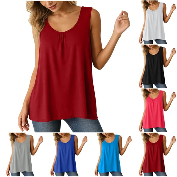 Tunic Tank Tops for women – Flowy Long Tank Tops for Women Plus Size, Dressy for Women White XL(XL)