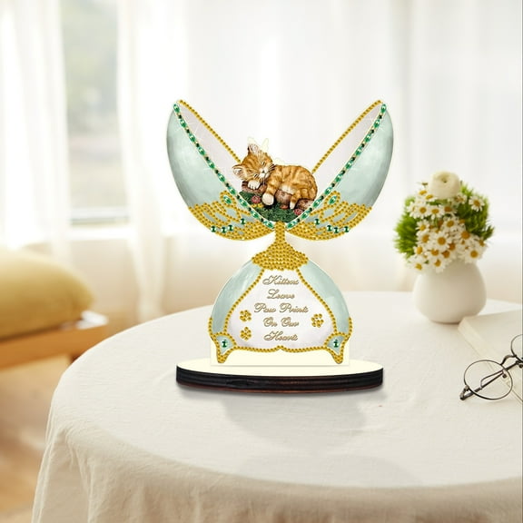 Diamond Painting Desktop Decoration, Cat 5D DIY Special Diamond Art Decoration Kit for Adults, Office Desktop or Christmas Holiday Gift