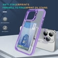 thumbnail image 4 of Fashionable Card Insert Bag Phone Case Suitable for IPhone11 12 13 14 15 Pro Max Lens Stand Protection Shockproof Soft TPU Cover (Light purple,For IPhone 11), 4 of 6