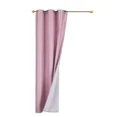 thumbnail image 3 of Gorgeous Home Linen 1 Panel Faux Silk Pink Color Lined Blackout Room Darkening Window Curtain Drapes with Grommets 63" Length, 3 of 7