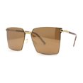 thumbnail image 3 of Mens Slim Metal Rim Modern Slick Rectangular Mogul Sunglasses Gold Mirror, 3 of 4