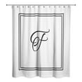 thumbnail image 2 of Creative Products Classic White Monogrammed Shower Curtain - F, 2 of 7