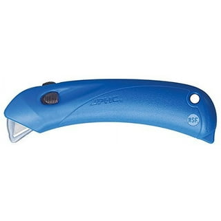 Pacific Handy Cutter BC347 Cutter, of Easily Cuts Plastic Bags, Plastic Wrap, Paper, Tape, Safely-Concealed Stainless Steel Blade, Safe Food Blue