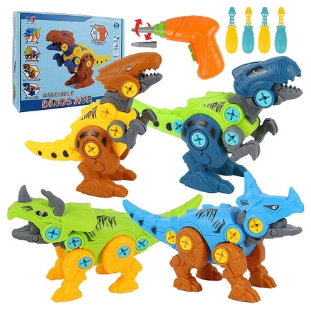 Dinosaur Toys for Kids Take Apart Building Construction Engineering Toy Set with Electric Drill Play Kit Learning Toddler Tools Toys for Age 3 4 5 6 Year Old Boys Gift