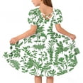 thumbnail image 6 of QSAWXQZ Girls' Floral Dress Puff Short Sleeve Crew Neck A Line Sundress Loose Casual Outfit for Summer 7 Years, 6 of 7