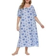 thumbnail image 1 of Vestido de tumbona para mujer, camisones sueltos de talla grande Vintage, pijamas para descansar MABOTO Vestido, 1 of 7