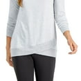 thumbnail image 3 of Ideology Women's Crossover Hem Top Grey Size Small, 3 of 3