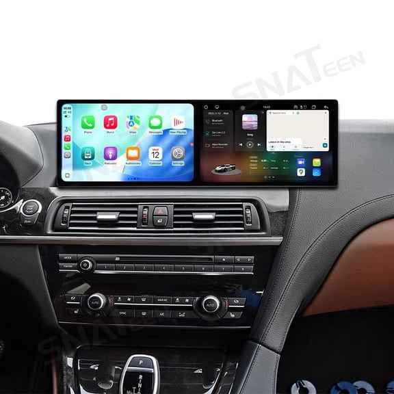 SNATEEN Dual 9.1 inch Carplay Screen/Radio/Multimedia Player for BMW 6 Series F06 F12 2013-2017 NBT Car Navigation/GPS Upgrade Headunit Android Display 1080P Touch Screen Receiver Replace System