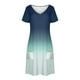 thumbnail image 4 of Vestido Corto de Verano Moda Gradiente Corto de Manga en V Cuello Vestido Casual, Poliéster Ligero de Verano, Lavado de Manos, 4 of 8
