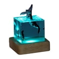 thumbnail image 2 of Adorno de resina marina luminosa con luz USB de 7 colores - Luz nocturna azul de ballena oceánica para decoración de dormitorios y oficinas, 2 of 7